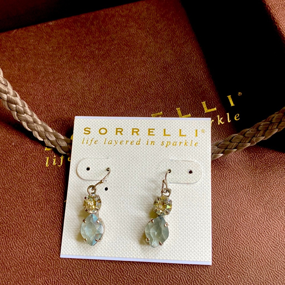 Sorrelli Light Blue Teardrop Dangle Earrings (handcrafted artisan jewelry)